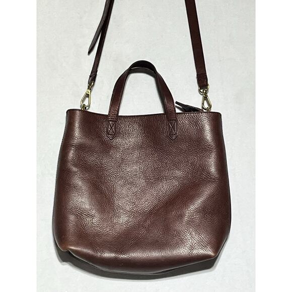 Madewell The Zip Top Transport Crossbody Leather Brown Dark Cabernet Bag Purse - Picture 1 of 15